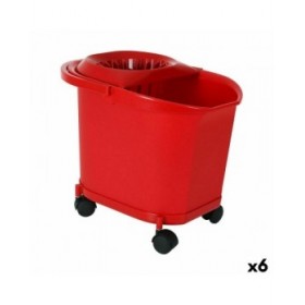 Secchio per Pavimenti 16 L Rosso (6 Unità)