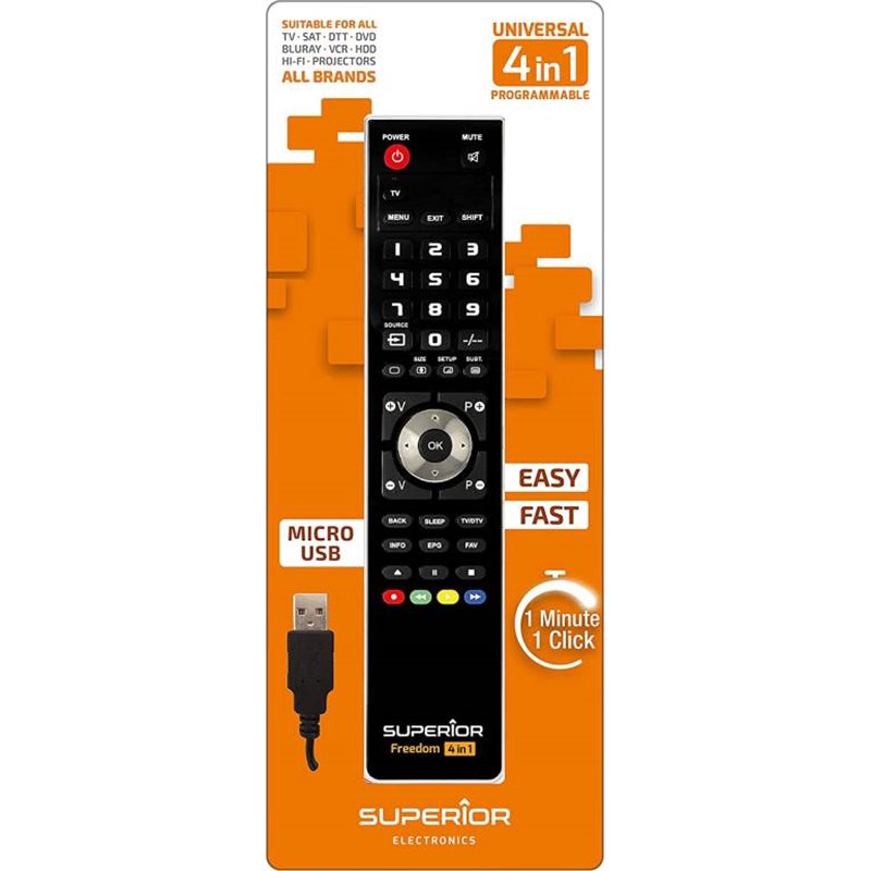 Superior Telecomando Universale Freedom Micro-USB 4 in 1 - SUPTUB003 Superior Telecomando Universale Freedom Micro-USB 4 in 1 - SUPTUB003