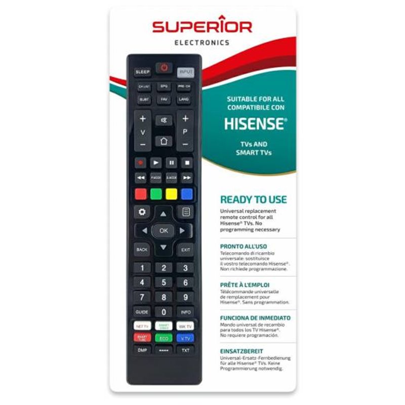 Superior Telecomando Universale Hisense funzioni Smart TV SM - SUPTRB028 Superior Telecomando Universale Hisense funzioni Smart TV SM - SUPTRB028