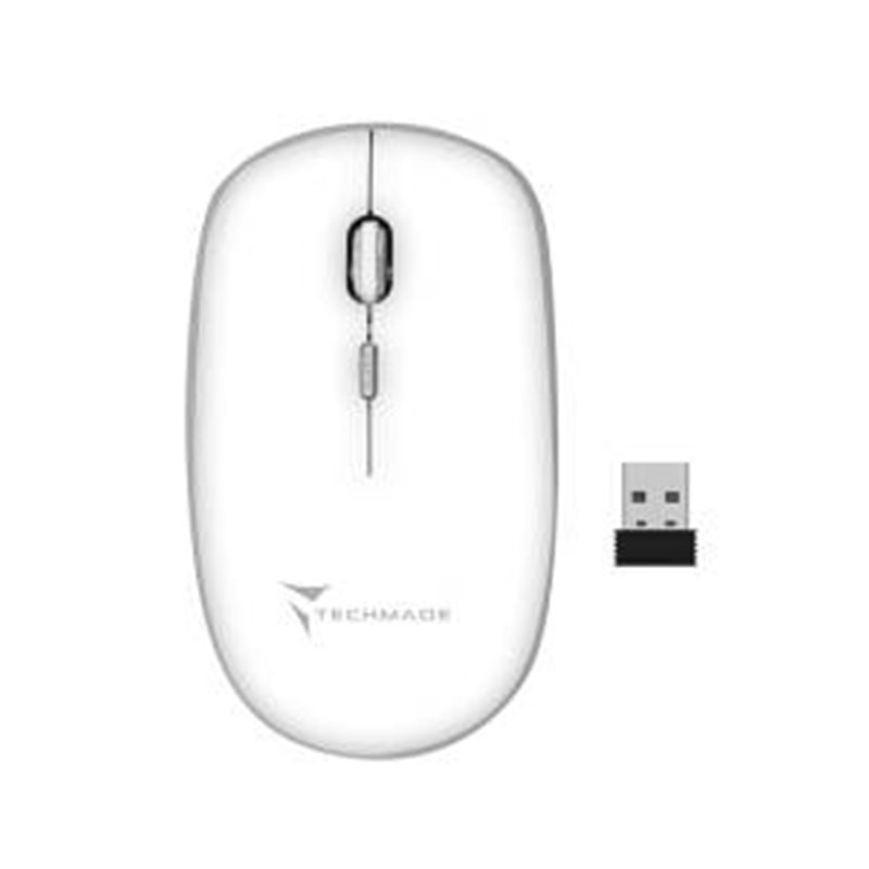 Techmade Mouse Wireless 1600 DPI Bianco - TM-MUSWN4B-WH