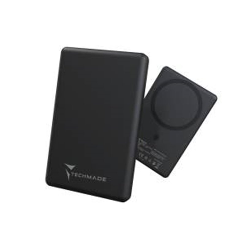 Techmade Powerbank 5000mAh Slim 7.9MM Wireless Magnetico Black - TM-WWQ73