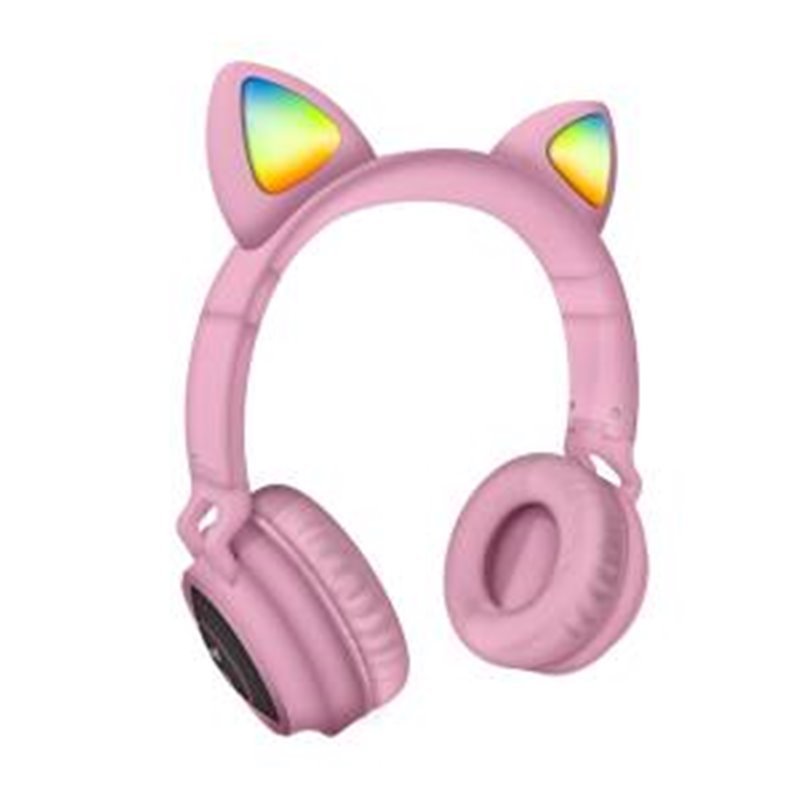 Techmade Cuffie Funny Led BT + Microfono Pink - TM-M03-PK