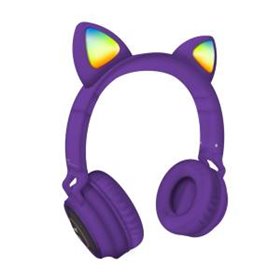 Techmade Cuffie Funny Led BT + Microfono Purple - TM-M03-PU