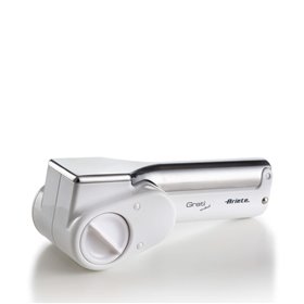 Ariete 44 Gratì Metal - Grattugia Elettrica Senza Filo - 1 kg formaggio con 1 ricarica - 2 rulli fori grandi e fini - bianco e a