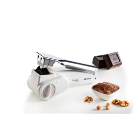 Ariete 44 Gratì Metal - Grattugia Elettrica Senza Filo - 1 kg formaggio con 1 ricarica - 2 rulli fori grandi e fini - bianco e a