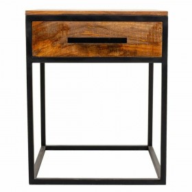 Comodino Alexandra House Living Marrone Nero 61 x 57 x 61 cm