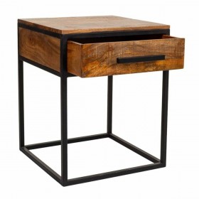 Comodino Alexandra House Living Marrone Nero 61 x 57 x 61 cm