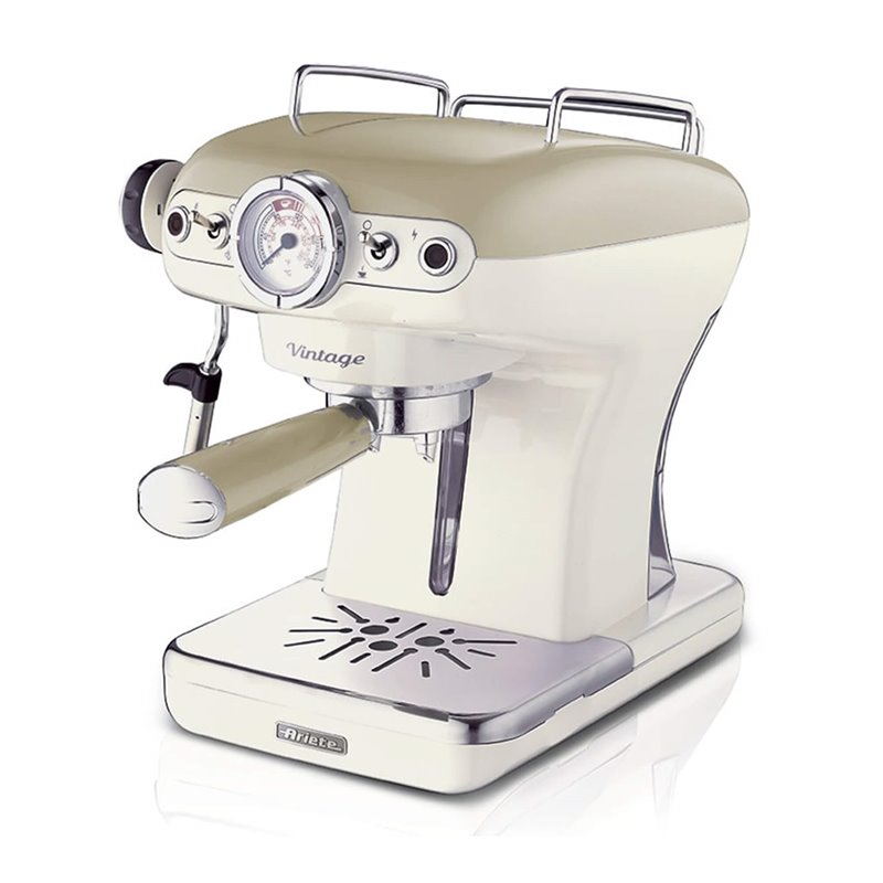 Ariete 1389 Macchina da Caffè Espresso di Design - per Polvere e cialde ESE - filtro 1 e 2 tazze - Montalatte - 850 Watt - Linea
