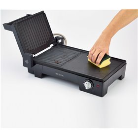 Ariete 1916 Multi Grill 3 in 1 - Griglia Elettrica, Barbecue, Piastra liscia e rigata - apertura a 180° - Termostato regolabile 