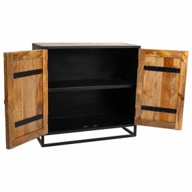 Console Alexandra House Living Nero Legno Ferro 40 x 82 x 89 cm