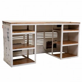 Scrivania Alexandra House Living Bianco Legno Ferro 65 x 75 x 155 cm