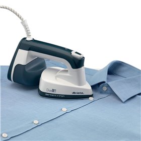Ariete 6246 Duetto Garment Iron - Stiratrice Verticale e Ferro da Stiro con piastra in Ceramica antiaderente - 1000 Watt - Bianc