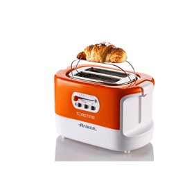 Ariete 159 Toastime - Tostapane con Pinze per 2 fette di pane - 9 Gradi di Doratura - 700 Watt - Bianco e Arancio