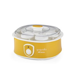 Ariete 617 Yogurella - Yogurtiera Elettrica - 7 vasetti in vetro - 1,3kg di yogurt fatto in casa - 20 Watt - Bianco e Giallo