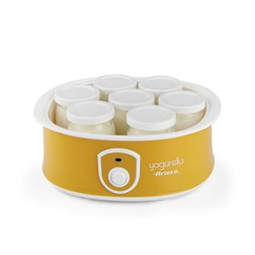 Ariete 617 Yogurella - Yogurtiera Elettrica - 7 vasetti in vetro - 1,3kg di yogurt fatto in casa - 20 Watt - Bianco e Giallo