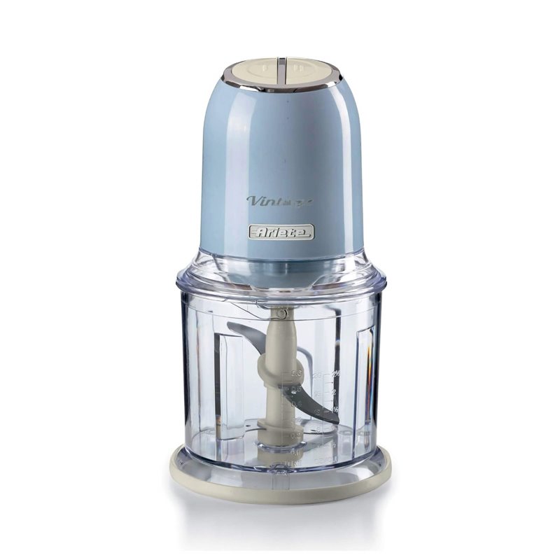 Ariete 438, Tritatutto Vintage, Chopper e Tritaghiaccio, 2 velocità, 4 lame in Acciaio Inox, Tazza graduata 600 ml, 400 W, Beige