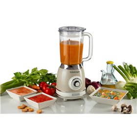 Ariete 583, Frullatore Vintage con tazza in vetro da 1,5 Litri, 4 Lame in Acciaio Inox, 4 Velocità + Pulse,1000 Watt, Beige