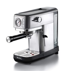 Ariete 1381 Macchina da caffè con manometro, compatibile con caffè in polvere e cialde ESE, 1300 W, Capacità 1,1 L, 15 bar di pr