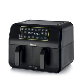 Ariete 4623 Airy Fryer Dual, Friggitrice ad aria con doppio cestello, 1700 W, Capacità 8L, 3 Funzioni di cottura, Pannello digit