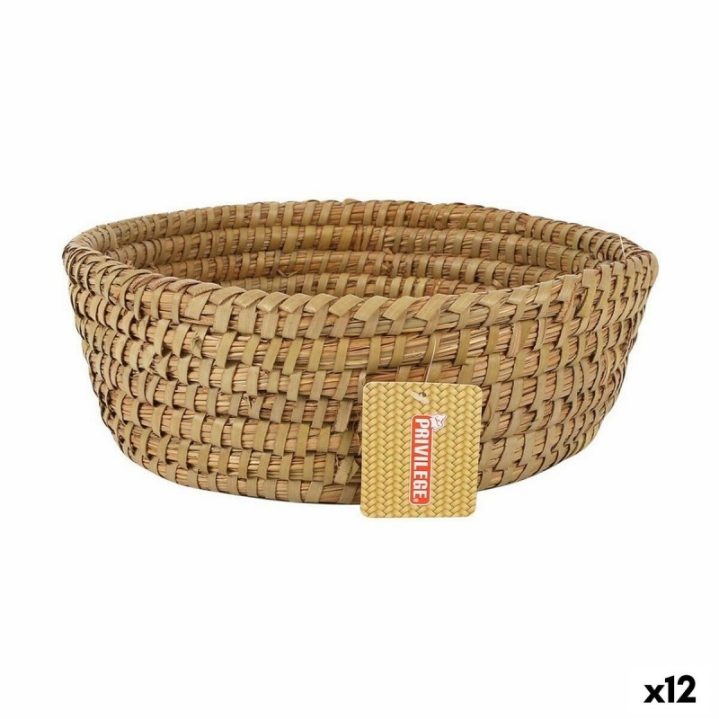 Cestino Multiuso Privilege Korne Marrone vimini Rotonda 27 x 27 x 9 cm (12 Unità)
