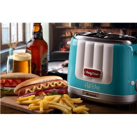 Ariete 206 Hot Dog Maker Party Time, Macchina per fare hot dog, 650 W, 5 livelli di cottura, 4 spazi di cottura, Espulsione auto