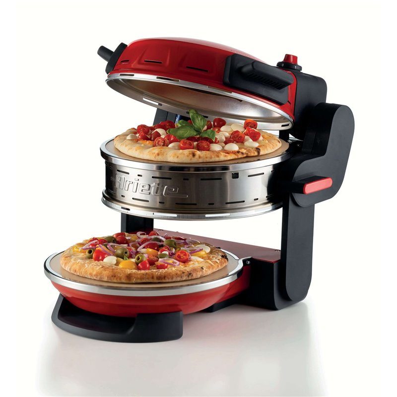 Ariete 927 Pizzeria Ariete, Forno pizza doppio, 2300 W, 2 pietre refrattarie, 2 pizze in 4 minuti, 2 termostati, Diametro 32 cm,