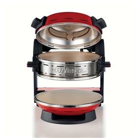 Ariete 927 Pizzeria Ariete, Forno pizza doppio, 2300 W, 2 pietre refrattarie, 2 pizze in 4 minuti, 2 termostati, Diametro 32 cm,