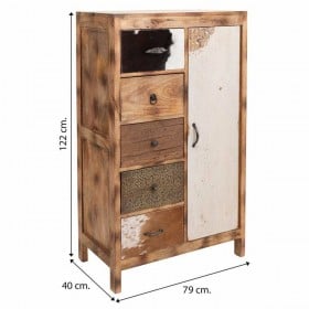 Cassettiera Alexandra House Living Legno di mango 40 x 122 x 79 cm