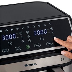 Ariete 4625 Friggitrice ad aria 9L, 2100W, Capacità 9L, Doppio cestello, Capacità di cottura 3,6kg, 11 programmi preimpostati, F
