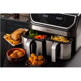 Ariete 4625 Friggitrice ad aria 9L, 2100W, Capacità 9L, Doppio cestello, Capacità di cottura 3,6kg, 11 programmi preimpostati, F