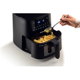 Ariete 4633 Friggitrice ad aria 4L, 1400W, Capacità 4L, 9 programmi, Funzione Shake e Grill, Temperatura fino a 200°C, Nero