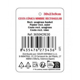 Cestino Multiuso Privilege   vimini Rettangolare 30 x 23 x 9 cm (8 Unità)