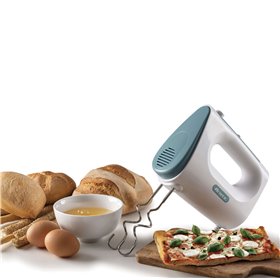 Ariete 1545 Sbattitore Breakfast, 450W, 5 velocità, Funzione turbo, 2 fruste, White &amp Aegean teal