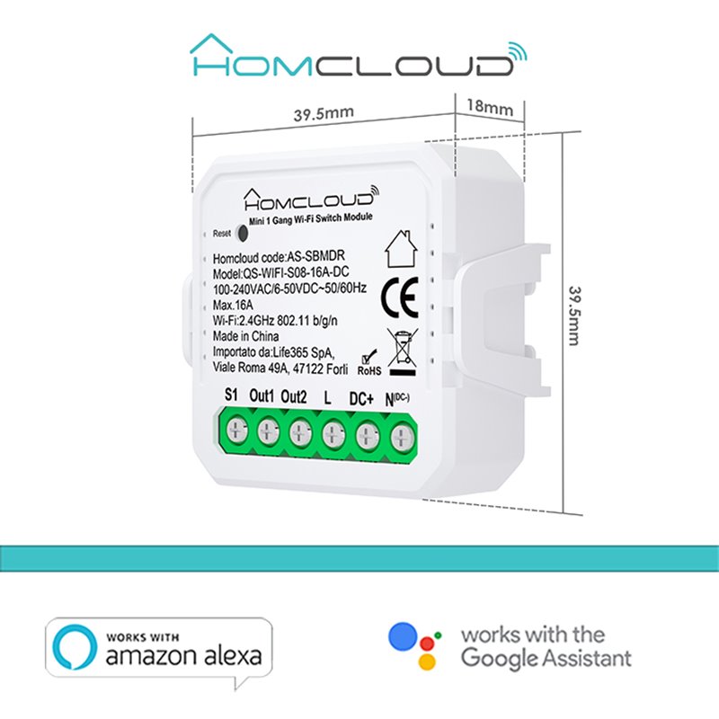 Modulo Interruttore/Pulsante Mini AC/DC Wi-Fi Modulo Interruttore/Pulsante Mini AC/DC Wi-Fi