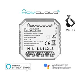 Modulo PuIsante/Interruttore 3CH Wi-Fi da incasso