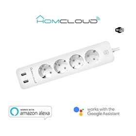 Multipresa Wi-Fi 16A 4 Schuko+2USB control energia sp. schuk