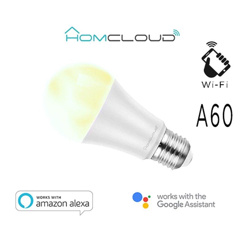 Lampadina Wi-Fi + Bluetooth Bianco CCT E27 A60 dimm