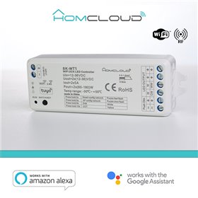 Ricevitore DIM +pulsante 12/36V DC,2CH*5A, Wi-Fi+RF 2.4G CCT