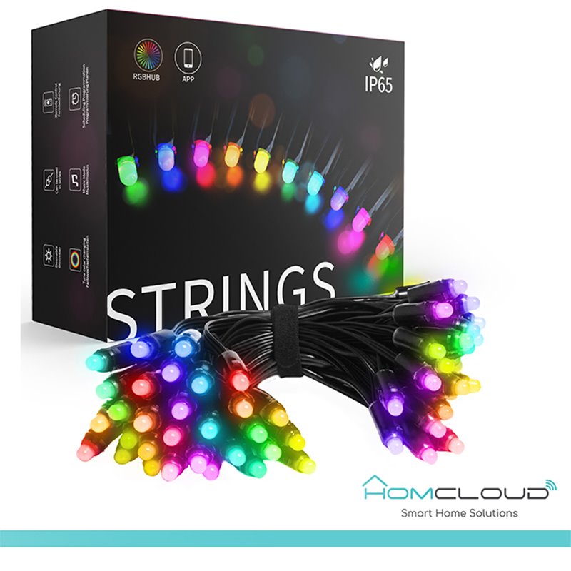 Stringa di Luci decorative a Led Smart OUTDOOR RGB-IC Wi-Fi+Bluetooth 10M IP65