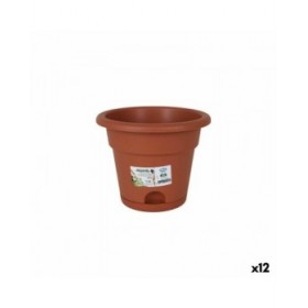 Vaso con Piatto Dem Greentime Marrone 20 x 20 x 16 cm (12 Unità)