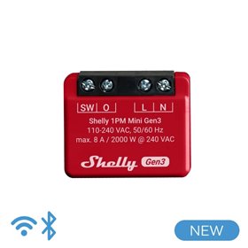 Shelly Mini 1PM Gen3  - Smart Relay 8A AC WiFi/BT/Matter + PM