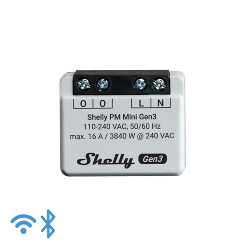 Shelly Mini PM Gen3 - Solo misurazione consumi Wi-FI/BT (no relÃ¨/no input) Gen3