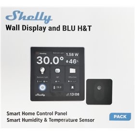 Shelly Wall Display + Sensore H&T - Pannello con Display touch Nero