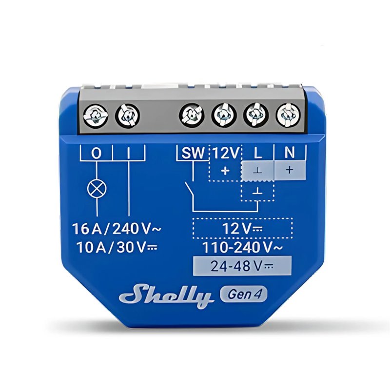 Shelly 1 Gen4 - Smart Relay contatto pulito 16A AC/DC WiFi/BT/Matter/Zigbee