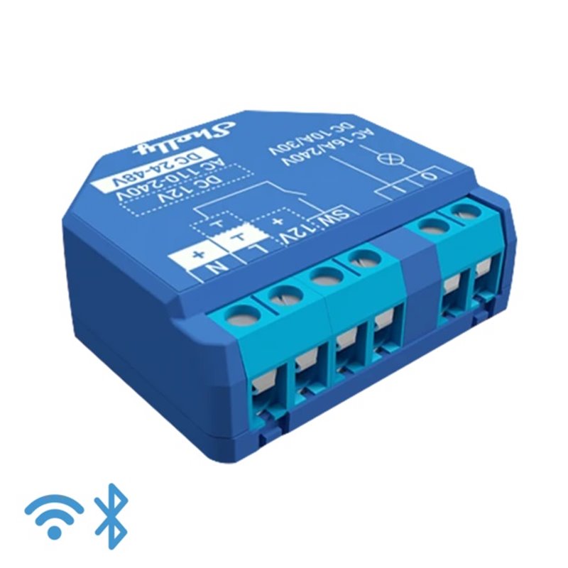 Shelly Plus 1 - Smart Relay contatto pulito 16A  AC/DC WiFi/BT