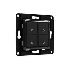 Shelly Wall Switch 4 - Pulsanti filari da parete 4 tasti nero con supp relÃ¨