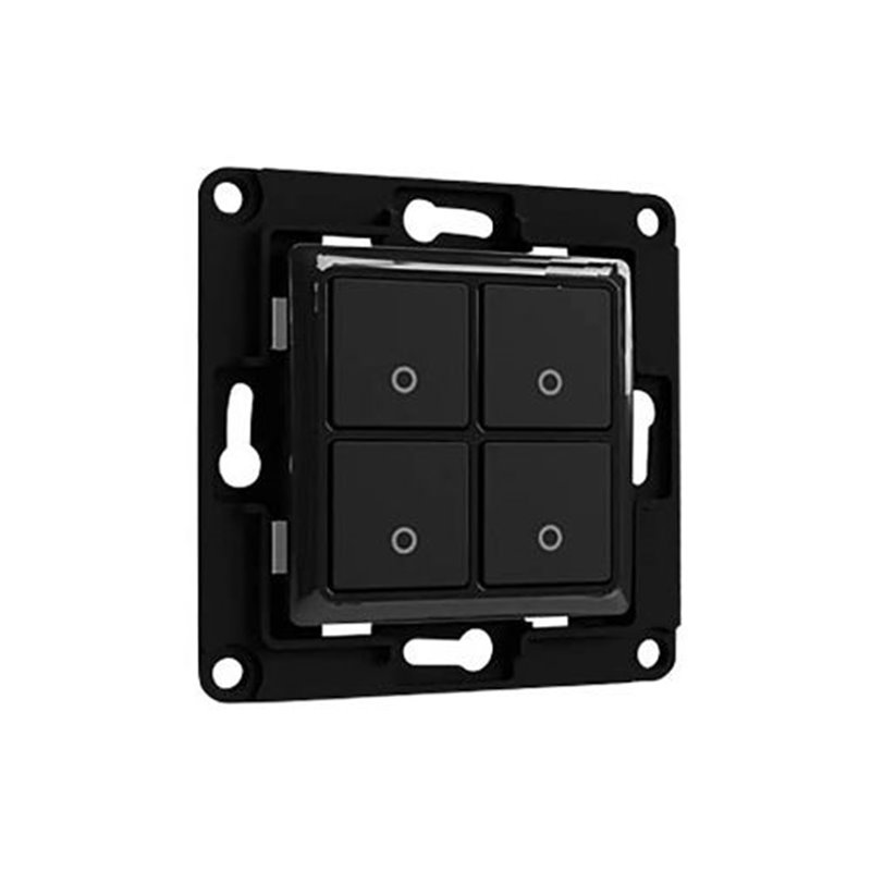 Shelly Wall Switch 4 - Pulsanti filari da parete 4 tasti nero con supp relÃ¨