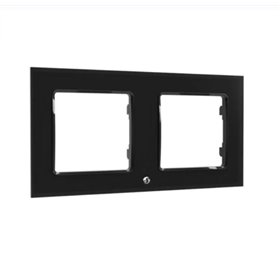 Shelly Wall Frame 2 - Placca da parete nera doppia compatibile Legrand