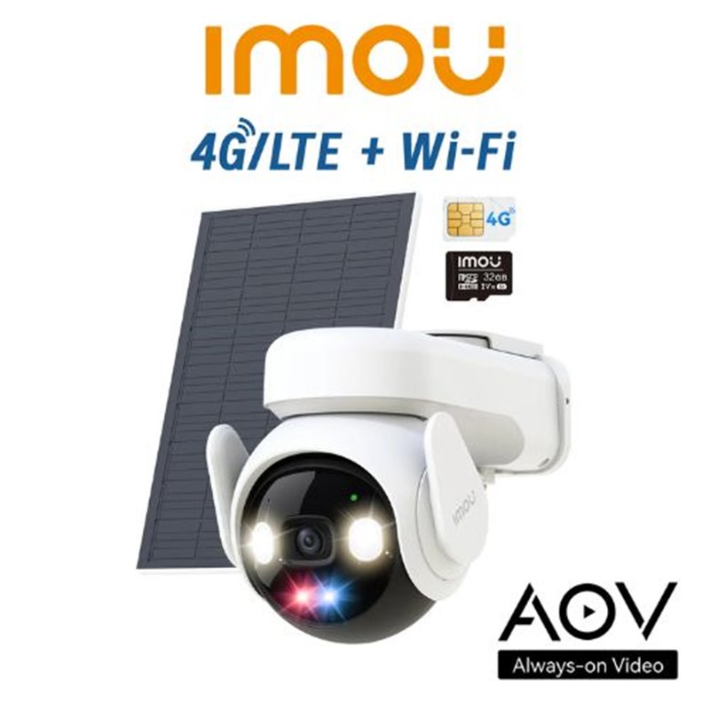 Imou Telecamera AOVÂ PT a batteria 5Mp 3K Kit Wi-FI + 4G con SIM inclusa