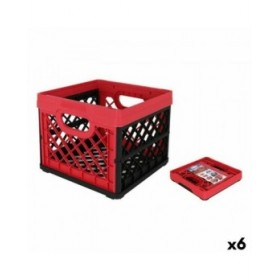 Scatola Multiuso Tontarelli Rosso Quadrato 33,5 x 33, x 27,9 cm (6 Unità)